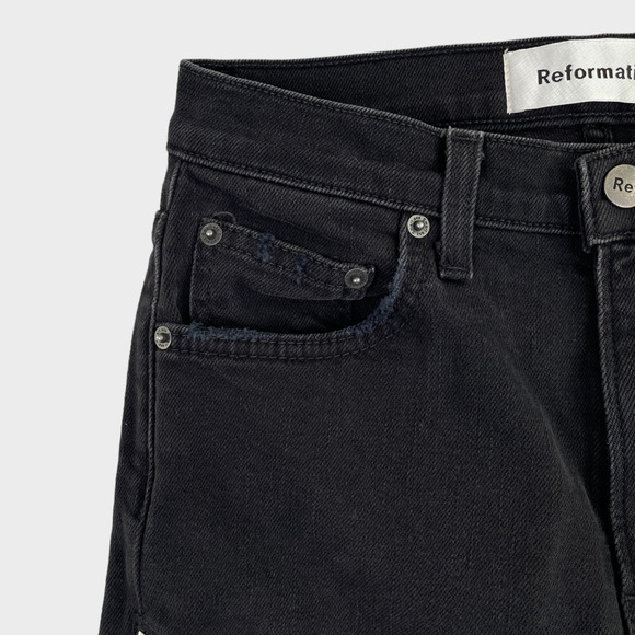 Reformation High Rise Side Zipper Black Jeans Women's Size 26 - Picture 5 of 15